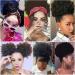 Synthetic Afro Puff Drawstring Ponytail Short Kinky Curly Hair Bun Extension Clip in Ponytail Hairpieces Short Curly Updo Hair Afro Bun Afro Chignon for Women Lady Girls (Black 8Inch) - Buy Online on GoSupps.com