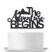 The Adventure Begins Cake Topper Black Glittery Going Away Party Cake Decor Couple Adventures/Adventure Awaits/Bon Voyage/Journey Honeymoon Themed Wedding Engagement Party Cake Supplies Decorations