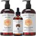 Organic Hair Growth Set | Shampoo 16 oz + Conditioner 16 oz + Hair Loss Treatment 4 oz | Argan Oil Rosemary Palmarosa & Orange | NO GMO Sulfates Gluten Alcohol Parabens Phthalates