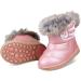 MINBEI Toddler Girls Waterproof Winter Snow Boots - Pink | Size 10 UK Child - Buy Online on GoSupps.com