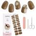 Kalolary Gel Nail Polish Strips Nail Gel Art Sticker Waterproof Full Nail Wraps Decal Sets with Scissors Nail File and Stick for Women Girls Nail Art Decor (UV/LED Lamp Required)-18