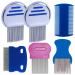 OBSCYON 6Pcs Head Lice Comb Double Sided Comb Metal Teeth Hair Comb