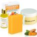Handmade Turmeric Soap Bar & Turmeric Face Clay Mask & Turmeric Oil skincare Set Vitamin C Facial Mask for Pores Honey Tumeric Soap for Face & Body Turmeric Face Serum Dermaplaning Oil