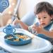 Home-Ed Baby Weaning Set: 9-Piece Baby Food Set with Suction Bowl, Plates, Spoon, and Bibs - Blue - Buy Online on GoSupps.com