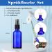 ToKinCen 4x50ml Blue Glass Spray Bottle Set - Fine Mist Atomizer - Empty Pharmacist Bottles for Travel & DIY - Buy Online on GoSupps.com