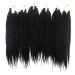 Coolbers 6 Packs Havana Mambo Twist Crochet Braids Hair Extensions 18 Inch Kanecalon Jumbo Twist Crochet Hair Extensions (18 Inch 6 Pieces 1b) 18 Inch 6 Pieces #1b