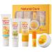 Natural Hydrating Skin Care Gift Set Skin Care Routine Kit Made with Plant Extract with Lip Balm Cleanser Hand Salve Body Lotion Foot Cream Travel Size Skin Care Set for Women Girls