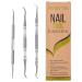 3-Pack Ingrown Toenail File And Lifters, Professional Surgical Stainless Steel Ingrown Toenail Tool- Safe Nail Cleaning Treatment Pedicure Tools Kit Under Sidewall Cleaner Pain Relief Accessories