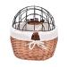 Cat Basket | Wicker Basket For Small Dog Cat Pet Carrier | Front Basket With Wire Mesh Cover | Detachable Pet Carrier | Pet Carrier Front Basket For Dog Puppy Cats