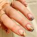 Square Press on Nails Short - TUZADNW Flower Design Short Fake Nails Press ons 24 Pcs Artificial Nude Full Cover Glue on Nails Glossy Stick on Acrylic Nails for Women