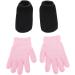 Pink Gloves Black Socks Moisturizing Spa Set Gel Essential Oil for Soft Hands Feet - Buy Online on GoSupps.com