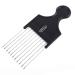 Fine Lines Afro Pick Comb - Metal Teeth for Curly Hair - Heat & Impact Resistant Afro Hair Combs - Antistatic Afro Hair Comb - Afro Metal Comb for Curly Hair Thick Black Plastic and Antistatic Comb Metal Tail Combs