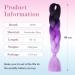 Tess Braids Extensions 60 cm 3 Pack Jumbo Kanecalon Ombre Hair Braids (#52 Black/Purple) for Box Braids 100g/Bundles - Buy Online on GoSupps.com