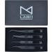 Set of 4 M Lash Tweezers - Japanese Steel Eyelash Extension Supplies (Black) - Buy Online on GoSupps.com