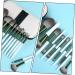 Set of 12 Green Glass Make-Up Eyeshadow Mixing Makeup Black Costume Blush Brush Concealer Brush Eyebrow Brush Eye Brush with Wooden Handle - Buy Online on GoSupps.com