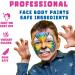 Bowitzki 12x10 gm Face Paint Professional Face Painting Kit For Kids Adults with Stencil One Stroke Split Cake Non Toxic Rainbow Flora Dolphin Unicorn Flame Body Paint Makeup - Carnival Set - Buy Online on GoSupps.com