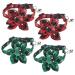 Webeedy 4 pieces of Christmas cat neckbands Breakaway with flower and bell adjustable kitten neck band with a classic stomach pattern holiday collar for cats 18-28 cm