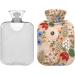 NAANLE 2L Hot Water Bottle with Cover - Spring Flower Poppy Design for Back Pain Relief Hand/Foot Warmer and Cold Therapy - Buy Online on GoSupps.com