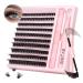 DIY Lash Extension Kit 200pcs Lash Clusters Individual Lashes Eyelash Extension Kit D Curl Volume Cluster Eyelashes with Lash Bond and Seal and Lash Tweezers Application at Home Lash Extension Kit(80D 80D KIT