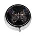 Science Butterflyround Pill Box 3 Compartment Round Pill Box Organizer Portable Travel Pill Box for Traveling.