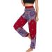 IKFIVQD White Boho Print High Waisted Leggings | Women's Hippie PJs for Yoga & Lounge | Red One Size - Buy Online on GoSupps.com