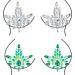 2 Set Breast Gems Jewels Stick for Festival White and Green Self Adhesive Gemstone Stickers Women Face Gems Nail Decor Temporary Tattoo Makeup Jewels Accessories for Women Green and White Gems