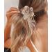 Brinie Flower Hair Scrunchies Pearl Champagne Hair Ties - Elastic Bands for Women and Girls - Buy Online on GoSupps.com