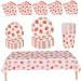 Strawberry Baby Shower Decorations 56Pcs/Set Disposable Dinnerware Set Serves 10 Guests Tablecloth Strawberry Paper Plates Cups & Napkins Strawberry Party Supplies Inodoor Outdoor - Buy Online on GoSupps.com