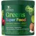 Greens Powder Superfood - Premium Organic Super Greens Juice Powder - Packed with Probiotics Wheat Grass Enzymes Spirulina Chlorella for Digestive & Gut Health Smoothie Drink Mix - 28 Servings