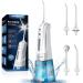 Water Flosser Pick for Teeth: 4 Modes Cordless Portable Water Flossers Teeth Cleaner Rechargeable 300ML IPX7 Waterproof Oral Irrigator Flossing Cleaning Picks for Home Travel White