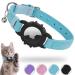 Airtag cat neck band integrated Apple Air day cats collars soft GPS cat neck band with Airtag bracket & bell light tracker collar cat girls/young cats for collar (blue) XS blue