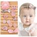 Baby Girls Nylon Bow Flower Tiara Headbands for Newborn Toddlers - 10 pcs Set in Pink - Buy Online on GoSupps.com