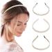 C LLOT Pearl Headband 3 Pack Headbands for Women Girls White Faux Pearls Gold Hairbands Bridal Hair Hoop Wedding Hair Accessories for Bridal Hair Decoration