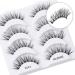 Dyafin 3D eyelash 4 pairs natural artificial eyelashes set fake lashes set eyelashes natural reusable handmade light false eyelashes 4 pair df 1332