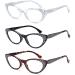 EYEURL Cat Eye Reading Glasses for Women - 3 Pack Blue Light Blocking Eyeglasses Lightweight Anti Eyestrain Readers - 2.00 Black/Clear/Tortoise - Buy Online on GoSupps.com