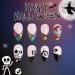 Halloween Press on Nails - Short Almond French Tip Skull & Ghost Designs | 24Pcs Full Cover Acrylic Artificial Nails for Women - Nightmare Before Christmas - Buy Online on GoSupps.com