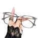 Shinroad fashionable blue light blocking glasses durable glasses unisex retro large frame clear view strong hinge with creme eye protection blue light glasses gray/transparent