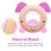 Nuby Natural Wood & Silicone Teether Pig 3M+ Pink - 80803 | Eco-Friendly Teething Toy - Buy Online on GoSupps.com