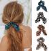 Bartosi Hair Ties for Women Bow Hair Scrunchies Rabbit Bunny Ear Hair Bands Elastic Scrunchy Bow knot Ponytail Holders Stretchy Hair Ropes Fashion Hair Scarf Hair Accessories for Women and Girls Pack of 4 Black Leopard