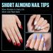 Buy TOMICCA Short Almond Gel x Tips - 240pcs Full Cover Acrylic Nail Extensions | Perfect for Beginners & Professionals - 12 Sizes Soft Matte Finish - Buy Online on GoSupps.com