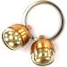 Abdul of Sialkot Extra Loud Pair of Cat & Dog Brass Silver Bells Collar Charm Pet Tracker Acorn Falconry Silver Bottom & Brass Top (Small)