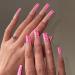 BABALAL Pink French Tip Press-On False Nails - Square Glossy Squoval Design for Women and Girls - Buy Online on GoSupps.com