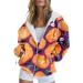 Halloween Costumes Bat Hooded Sweatshirt Long Sleeve Pocket Zipper Sport Coat Loose Workout Jackets for Women Medium Purple