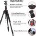 Victiv 81-inch Professional Camera Tripod with Monopod, Aluminum DSLR Tripod for Travel - 360 Degree Ball Head, Phone Mount - Compatible with Canon, Nikon, Sony - Black - Buy Online on GoSupps.com