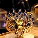 Vintage Royal Queen Teardrop Rhinestone Diadem Tiaras Crown - Gold Blue | Perfect for Pageants, Proms, Weddings - Buy Online on GoSupps.com