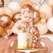 56 PCS Ball Cake Picks Colorful Ball Shaped Cake Topper Pearl Balls Cupcake Cake Insert Topper for Birthday Party Wedding Decoration Supplies Apricot Series Seven Colors - Buy Online on GoSupps.com