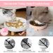 Raised Ceramic Cat Slow Feeder Bowl with Stand - Fish Bone-Pink, 3 Inches High, 8.5'' Wide - Healthy Eating Diet Solution for Cats and Dogs - Buy Online on GoSupps.com