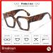 Trendy Oversized Blue Light Blocking Glasses for Men & Women - Big Square Frame Eyewear A1 Tortoise 63mm - Buy Online on GoSupps.com