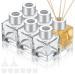 Jnwyh 6 pieces of glass diffuser bottles empty square glass diffuser bottles set glass diffuser bottle for bathrooms living room office with funnel (50ml)