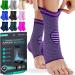 Modvel Foot & Ankle Brace Socks for Sprained Ankle Compression Sleeve - Ankle Support for Women & Men - Tendonitis & Arthritis Ankle Brace Sports Running Torn Ligaments & Women T Purple Large Large T Purple